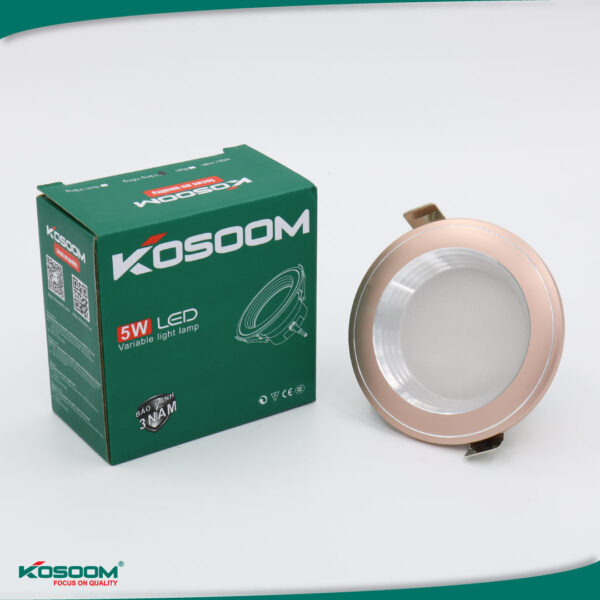 Đèn LED âm trần Đổi màu 5W viền vàng Kosoom DL-KS-DMV-5 1