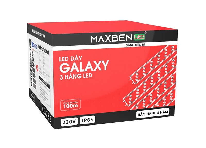 Mẫu đèn dây Led 220V Galaxy 3 hàng Led - Maxben